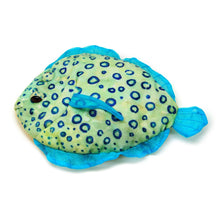 Load image into Gallery viewer, Calypso Conch: &quot;Blink&quot; Peacock Flounder Plush Toy with puppet pocket
